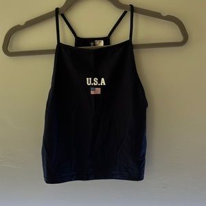 Divided USA Halter Crop Top